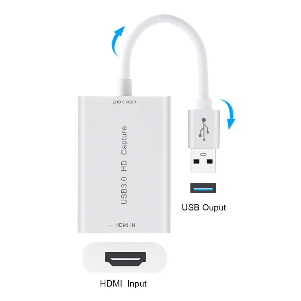 Высокоскоростной USB 3 0 HD ключ захвата HDMI вход в выходной адаптер конвертер Plug Play