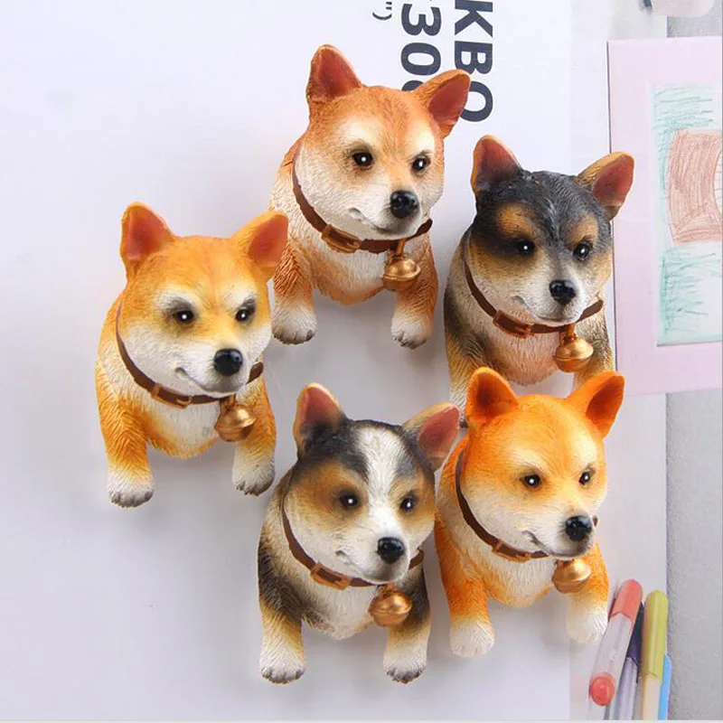 Корги колокольчики для собак Мультяшные креативные трехмерные магнитные вычеты