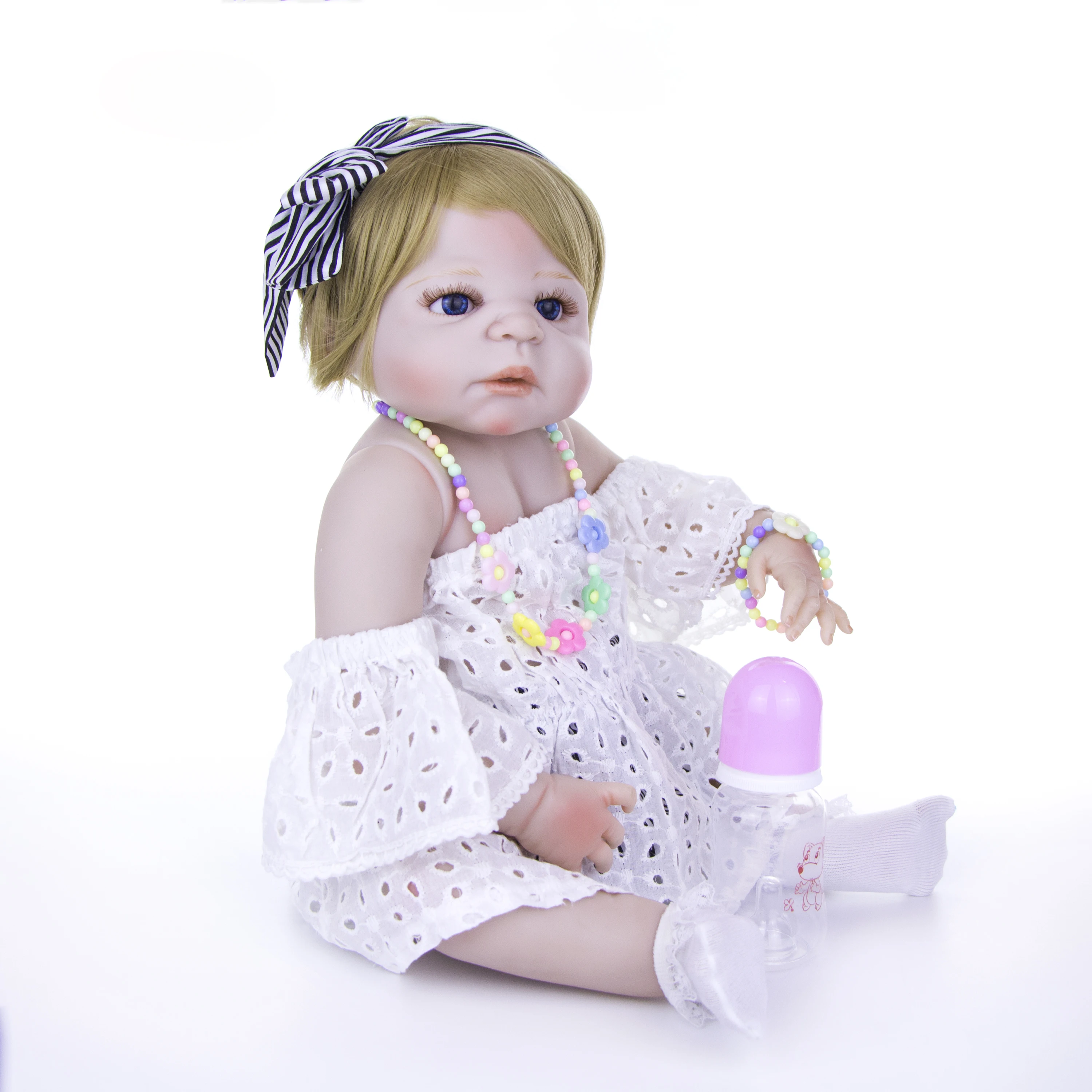 KEIUMI милый 23 дюймов 57 см Reborn baby girl полный силиконовый корпус куклы реалистичные