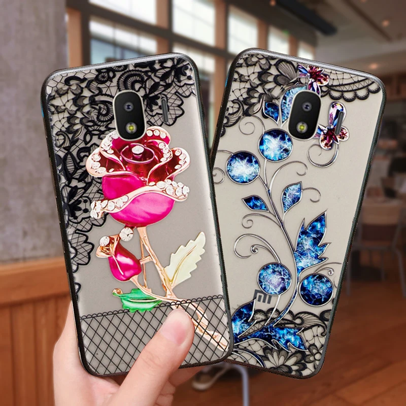 YueTuo чехол для samsung Galaxy J4 Plus 2018 J 4 J4plus роскошный 3d Жесткий ПК мобильного телефона с