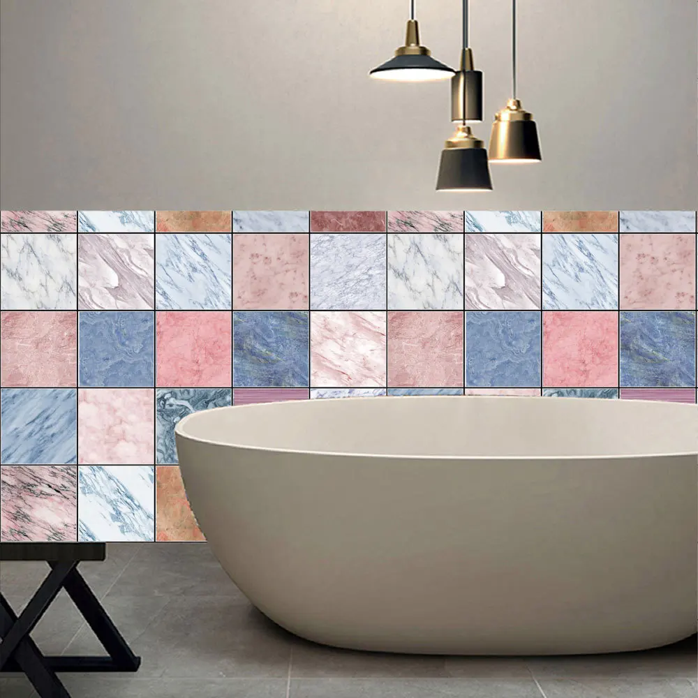CZ054 Arbitrary Combination Marble Grain Tile Stickers Room Decoration Wallpaper Sticker Wall Decals PVC | Дом и сад