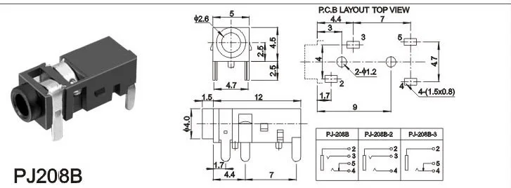 100 шт. разъем для телефона стерео 2 5 мм Диаметр TRS 4 контакта 3 проводника полюса