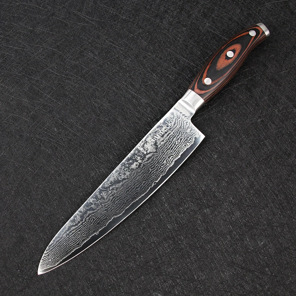 SUNNECKO набор кухонных ножей японский нож шеф повара VG10 дамасская сталь деревянная