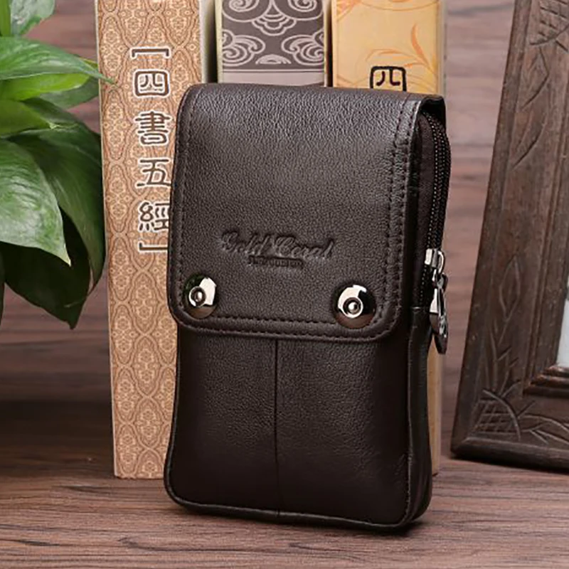 Мужская маленькая сумка мессенджер из натуральной кожи повседневный кросс боди