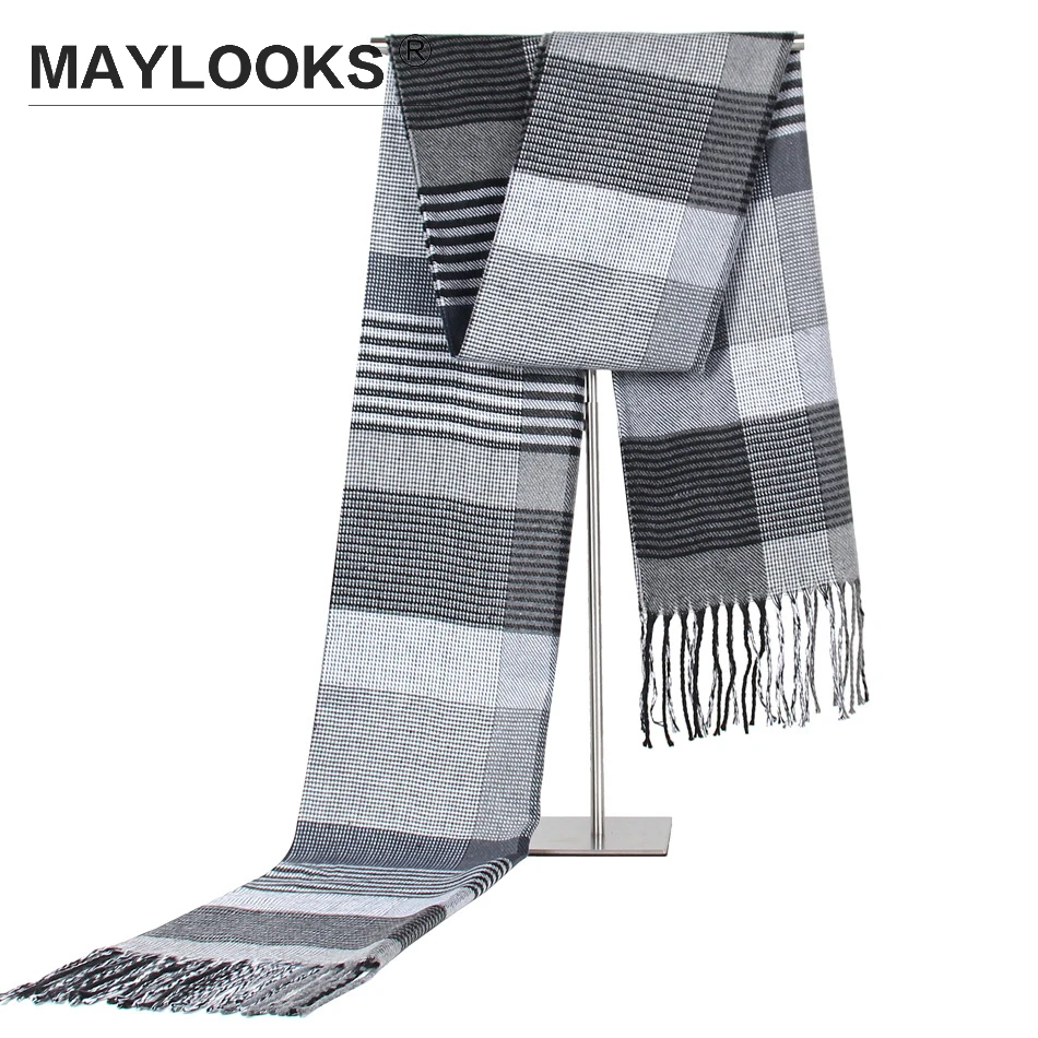 2018 мужской шарф Maylooks Роскошные зимние теплые шерстяные кашемировые шарфы
