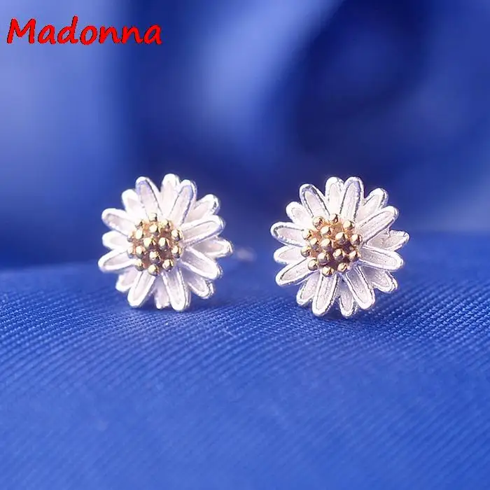 Модные женские серьги в Корейском стиле желтая белая бутон посеребренное