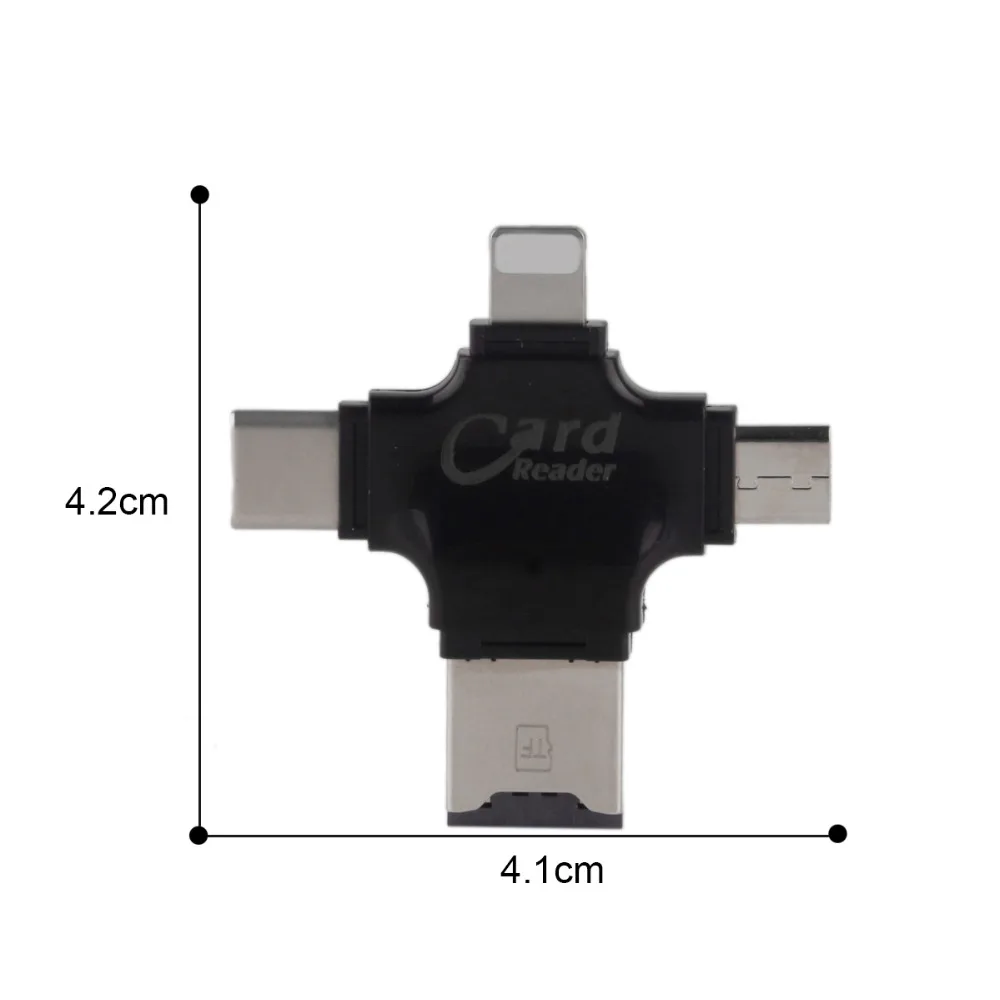 Новый 4 в 1 Type-c/Lightning/Micro USB кард-ридер Micro SD для Эндрюса/Iphone/Type-c/компьютера |