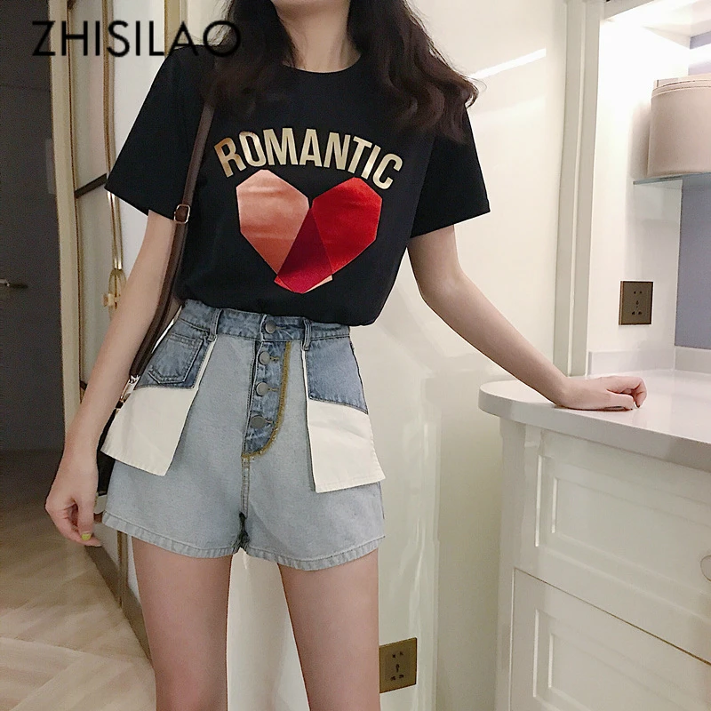 Джинсовые шорты женские джинсы с высокой талией короткие повседневные