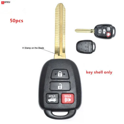 Keyecu 50 шт. для Toyota CAMRY 2012 2013 2014 2015 Corolla 4 кнопки пульт дистанционного управления