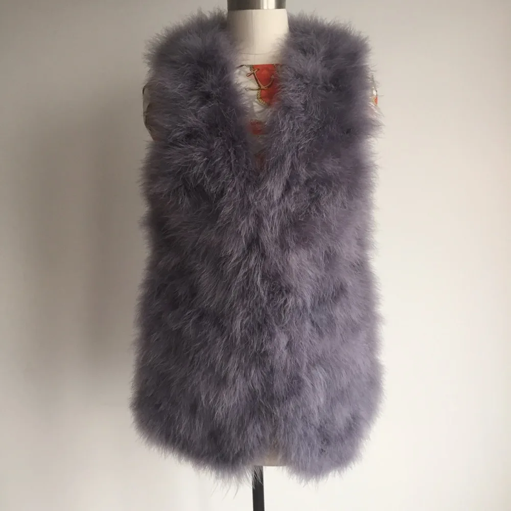 Новый модный жилет из настоящего страуса женский натурального меха высокая