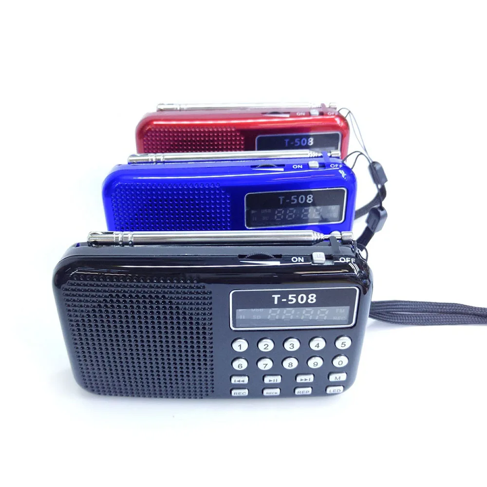 Портативный внутренние утилита светодиодный стерео fm-радио Динамик поддержка usb tf карты MP3 музыкальный плеер T508 мини Магнитная Динамик