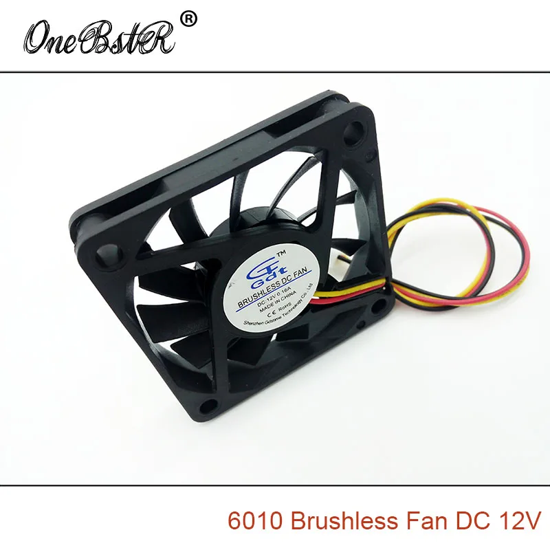 6010 бесщеточный вентилятор DC12V 0.16A 60X60X10mm истинный 3 PIN маленький источник питания 6