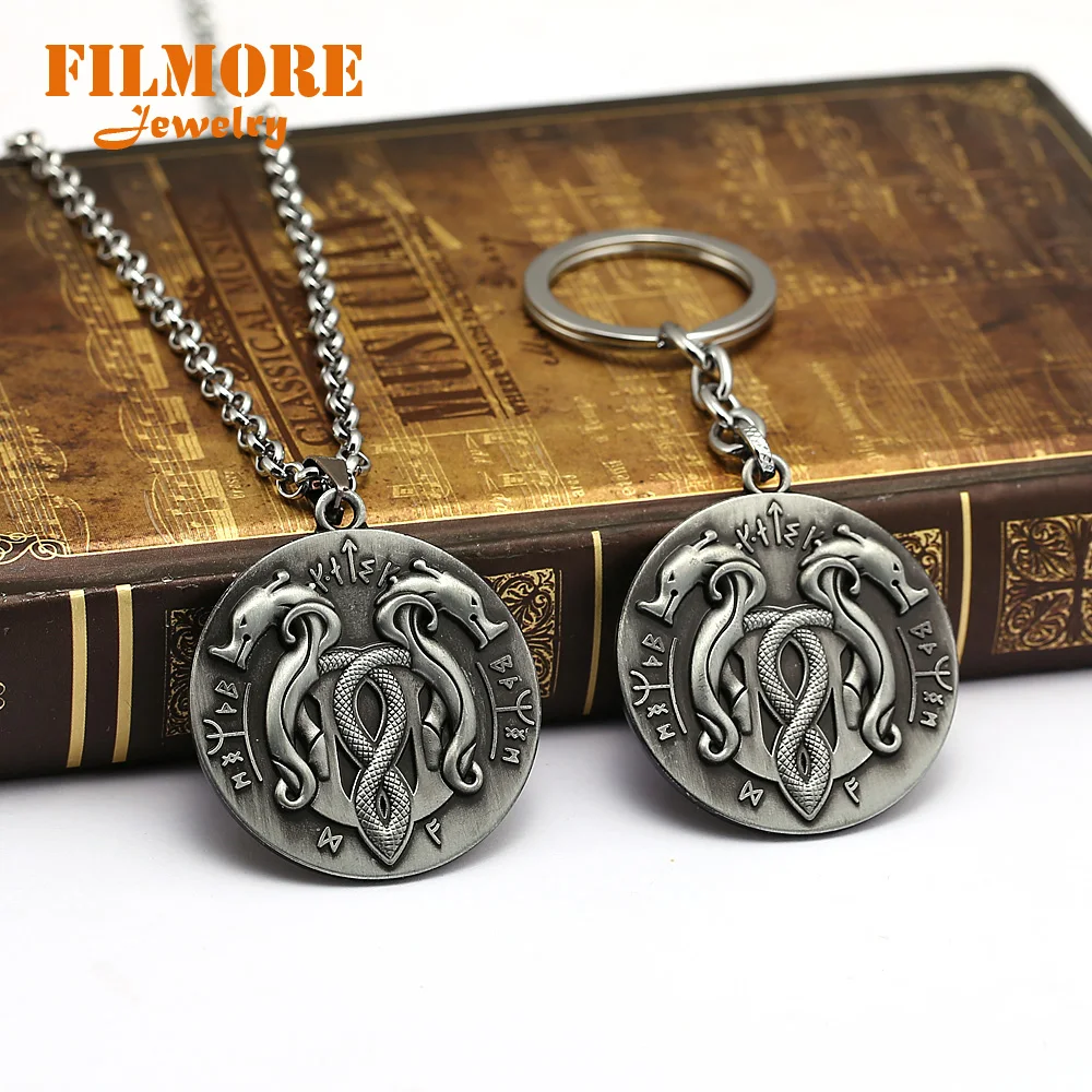 Filmore Game Jewelry God of War 4 Kratos массивное ожерелье World Snake роспись логотип звеньевая цепь