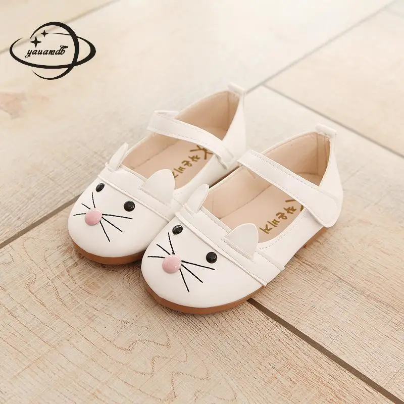 YAUAMDB kids leather shoes 2018 spring autumn girls animal patterns toddler fashion children single ly21 |