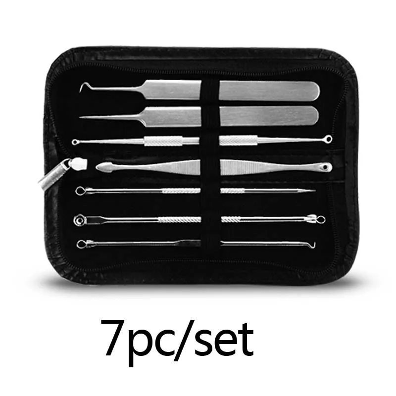 7 шт. набор инструментов для удаления черных точек|tweezers acne|needle acnefacial kit |