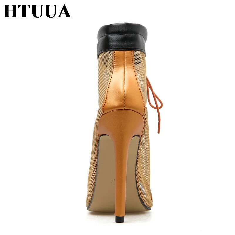 HTUUA/2019 г. Новые открытые летние сандалии с сетчатой поверхностью красивые женские