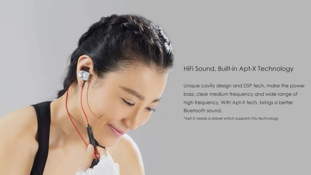 Meizu EP51 Bluetooth HiFi спортивные наушники Встроенный микрофон на шнуре управления IPX4 водонепроницаемый пота Магнитный наушник