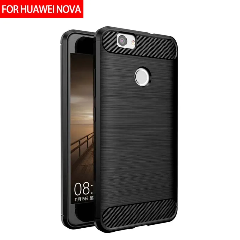Для Huawei NOVA Матовый Мягкий ТПУ Волокна Case Противоударный Углерода Текстура