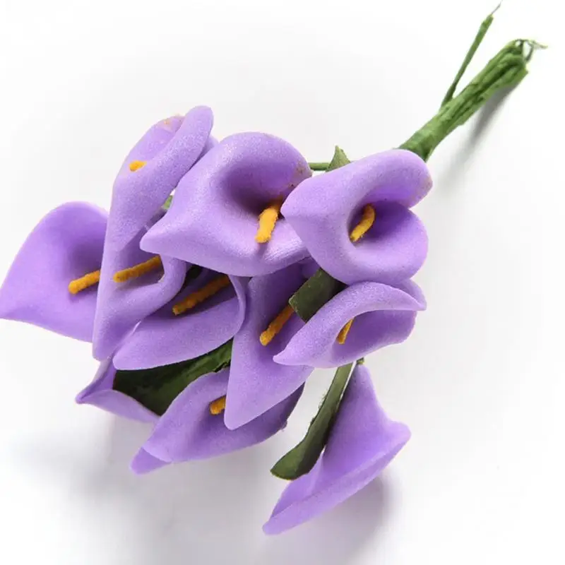 12 шт./лот искусственные цветы каллы латексные Декоративные для свадебного букета