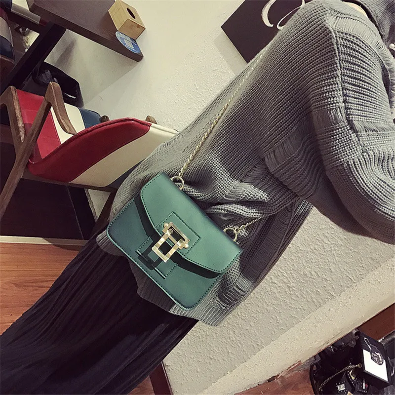 2017 Женщины Сумочку Цепи Сумки На Ремне Скраб ИСКУССТВЕННАЯ Кожа Дизайнер С