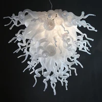 best selling home decorations white color led light luxury hand blown glass chandelier lighting