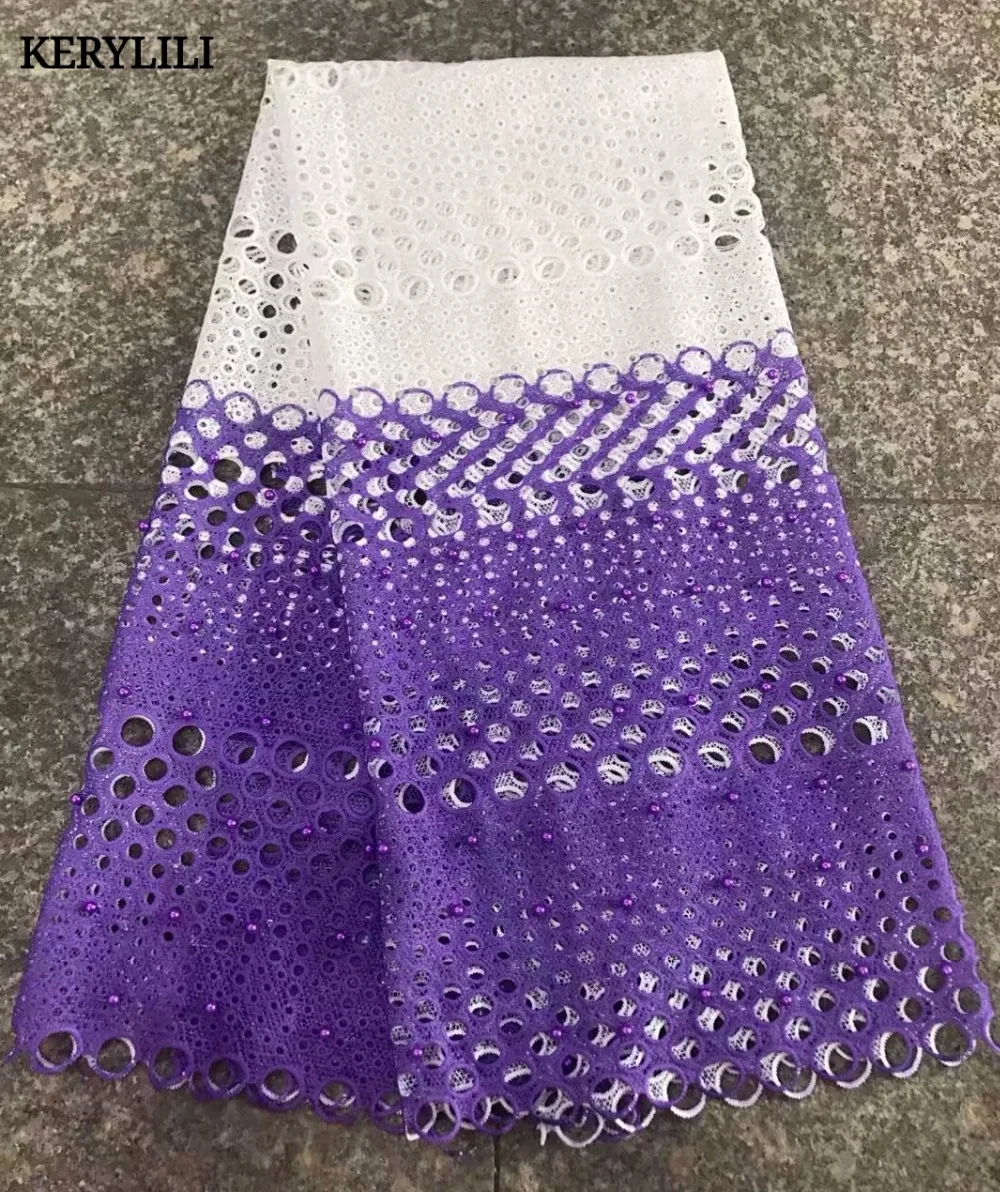 KER YILI Африканский шнур кружева бисером Желтый Красный Высокое качество