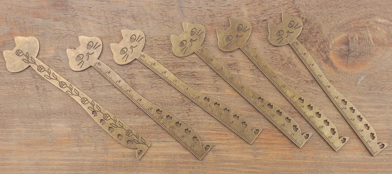 10 шт. антикварный стиль с кошкой для пишущих принадлежностей линейка закладки