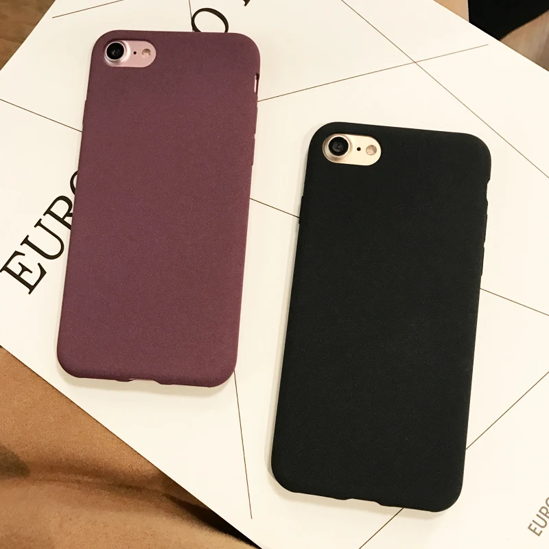 Чехол ENCHICAS Fashion Simple Full Matte Slim-Fit Flexible TPU для iPhone X 7 8 6 6S S Plus, устойчивый к ударам и царапинам.