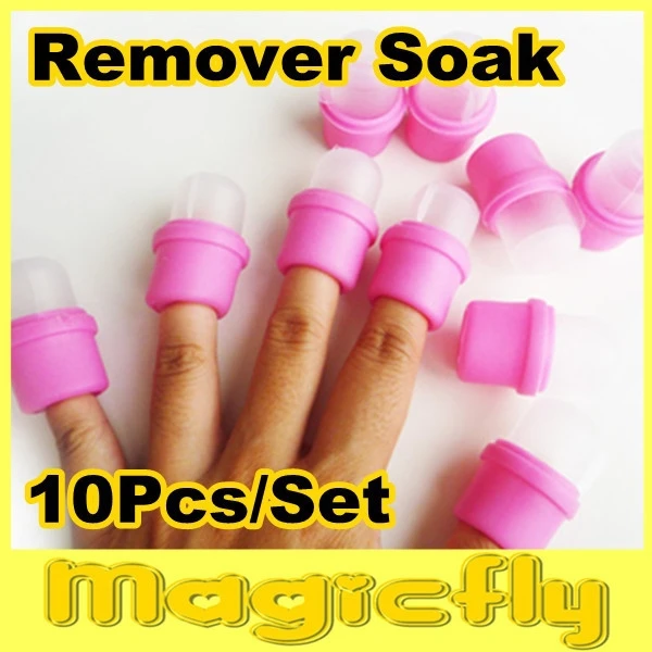Лучший материал 10 шт./компл. розовое средство для снятия гель лака колпачок