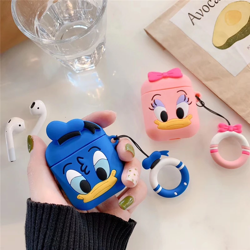 VETOMEET симпатичный Дональд Дак узор Bluetooth беспроводной наушник чехол для AirPods ТПУ