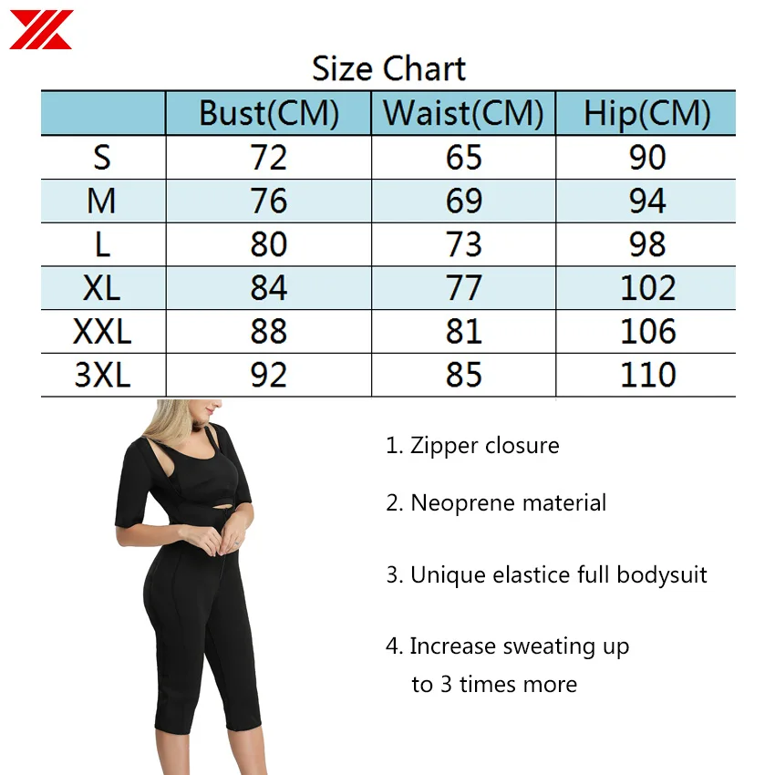 Женский эластичный боди HEXIN с открытым бюстом и контролем рук из неопрена молнией