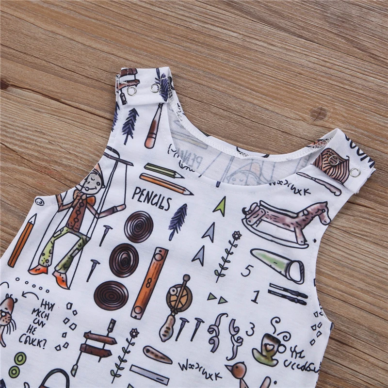 Лидер продаж летний детский топ хлопковые комбинезоны комбинезон без рукавов