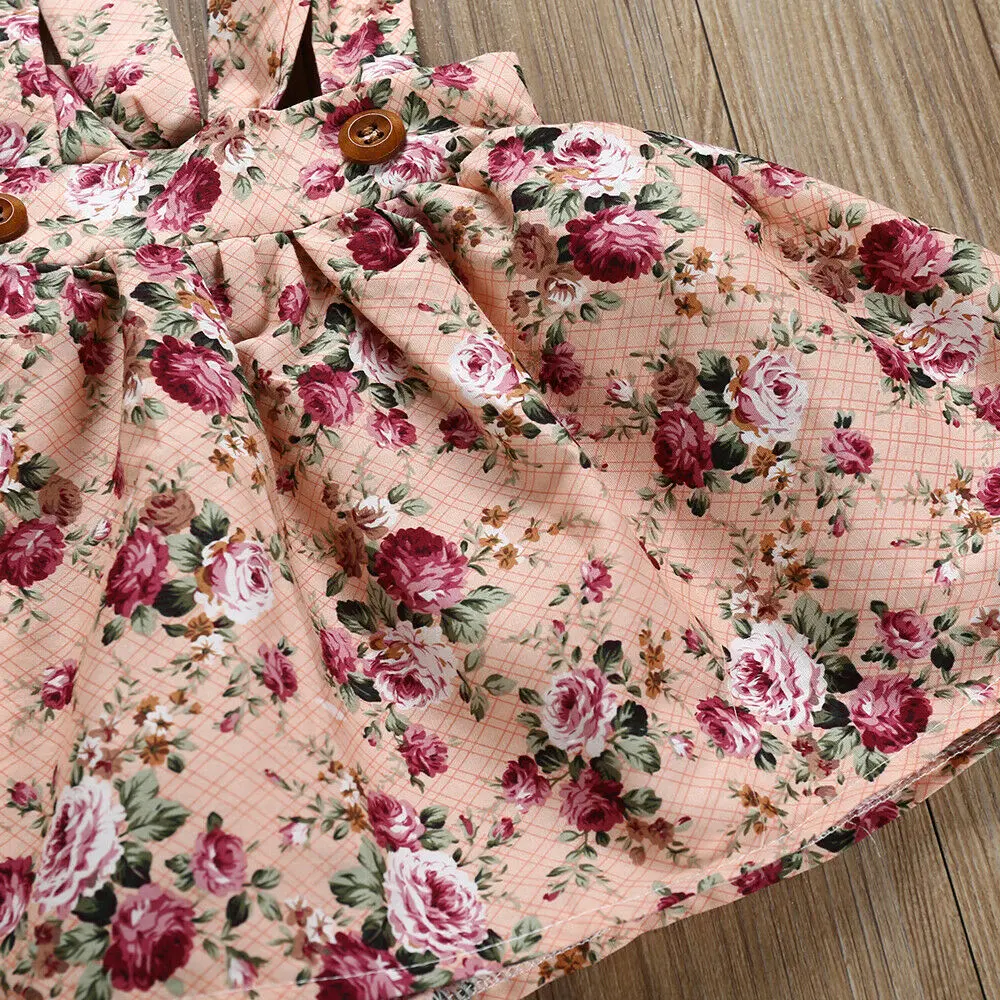 Новинка 2019 Одежда для новорожденных девочек с цветочным принтом Летний