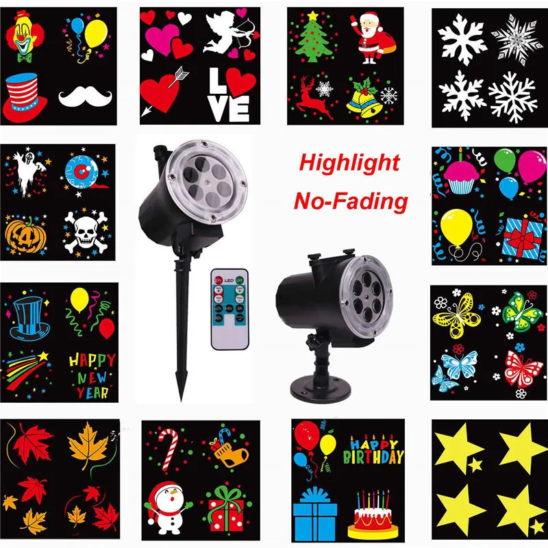 Новинка 12 Вт высокая мощность Рождественский проекционный свет открытый никогда