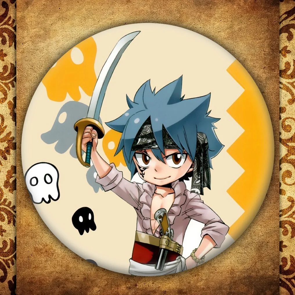 Аниме Fairy Tail бейдж с дисплеем японский мультфильм рисунок Natsu Lucy брошь на застежке