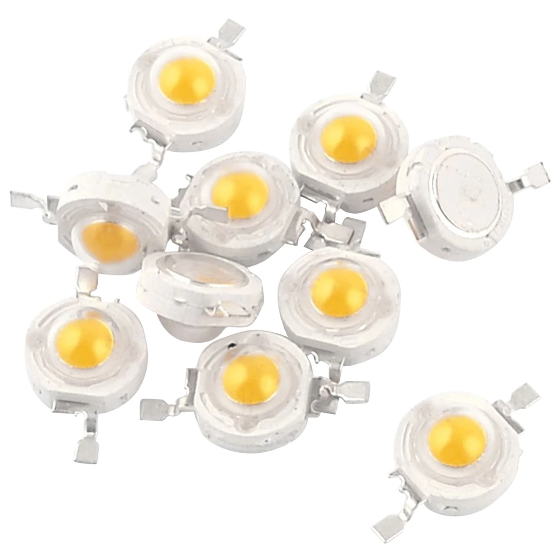 

10 Pieces High Power 2 Pin 3W Warm White LED Bead Emitters 100-110Lm