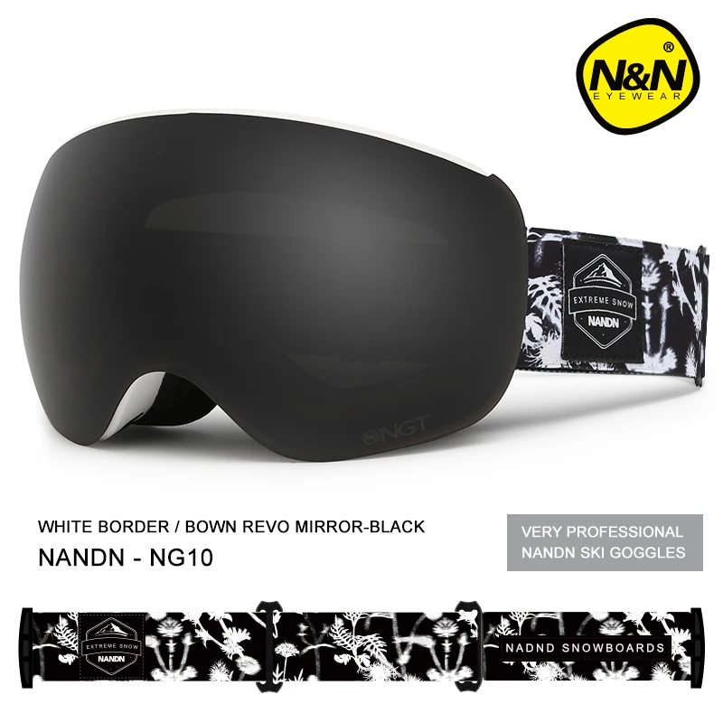 NANDN SNOW Ski goggles Double layer lens Anti-fog uv protection Men women magnet lenses snowboard