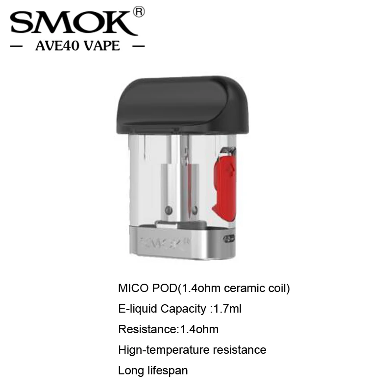 3 шт. оригинальный электронных сигарет SMOK MICO POD 1 7 мл Ёмкость с 0.8ohm 1.0ohm 1.4ohm катушки