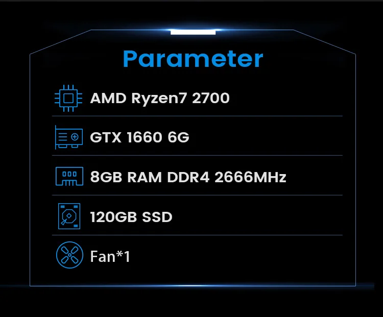 Игровой настольный компьютер IPASON A7 power AMD 8-core Ryzen7 2700 DDR4 4G/8G ram 120g SSD GXT1660 6G barebone system игровой ПК
