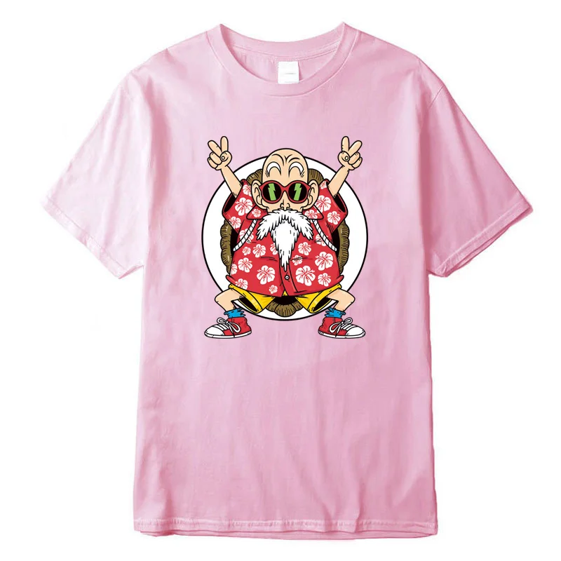 Pink Summermen100% хлопок высокое качество для мужчин короткий рукав Dragon Ball Z Goku Футболка с принтом для мужчин Harajuku брендовая одежда Забавные футболки - Цвет: Pink