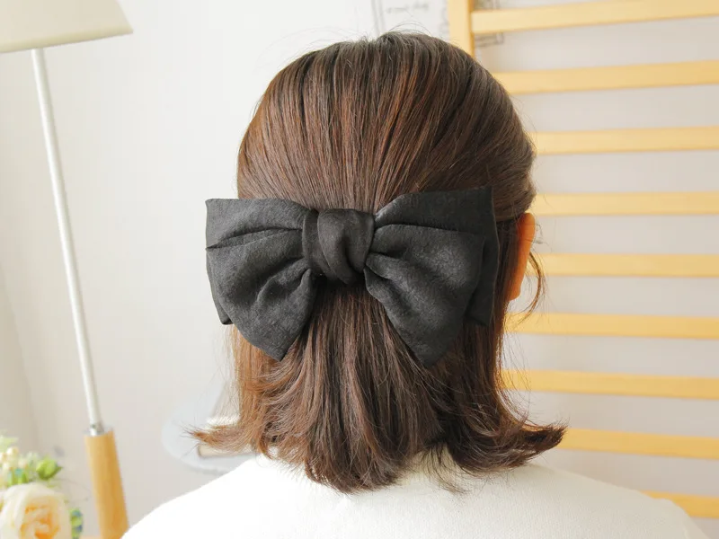 Hot Selling Big Large Barrette Bow Hairpin For Women Girls Hairgrips Satin Hair Bow Ladies Hair Clip New Cute Hair Accessories