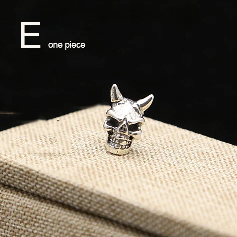 E one piece Новые серьги-гвоздики, 925 пробы, серебряные серьги-гвоздики, Винтажные Ювелирные изделия, тайское серебро для женщин и мужчин, индивидуальный череп GE4 - Окраска металла: E one piece