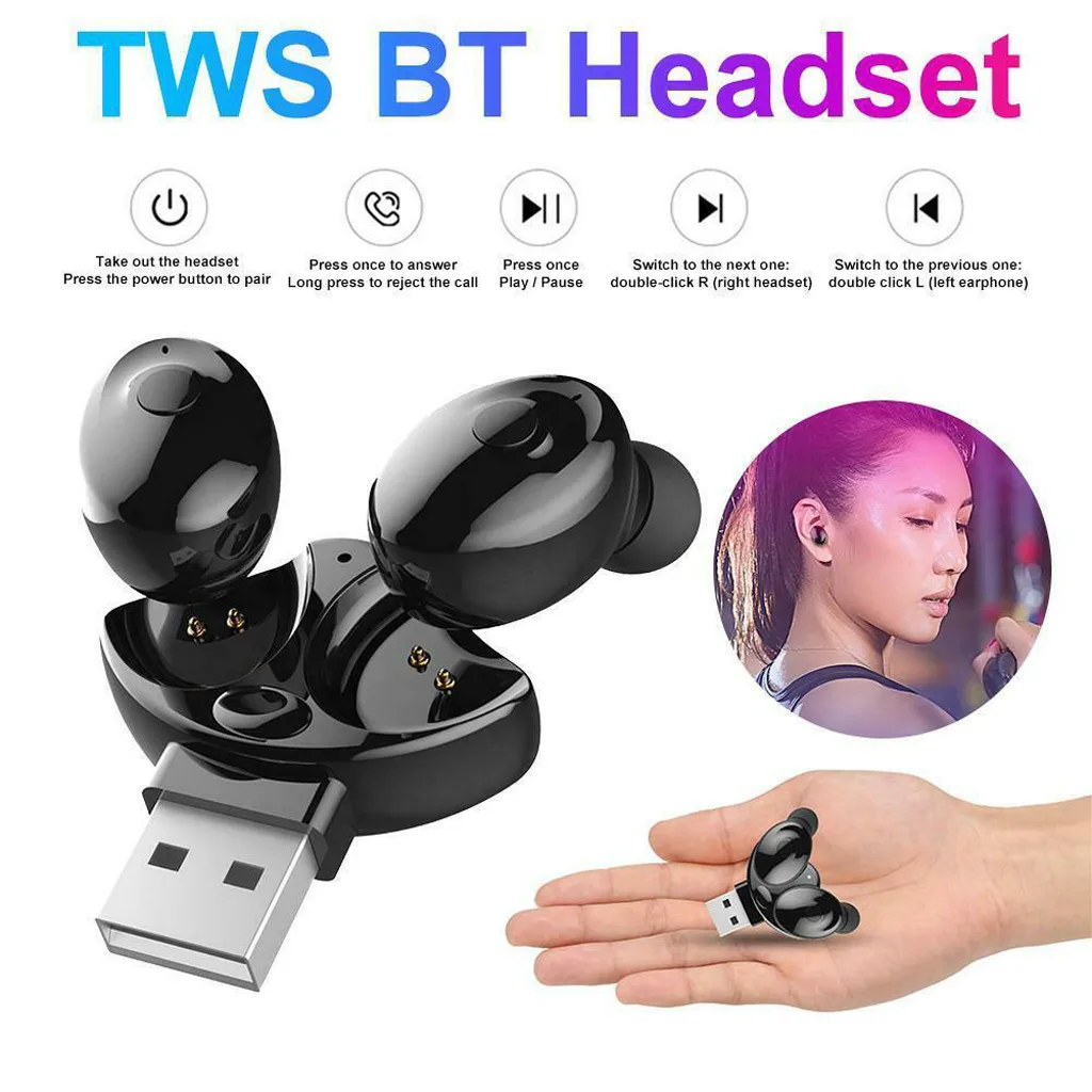 Bluetooth наушники 20 # TWS 2019 модные беспроводные Mini настоящие 5 0 стереонаушники