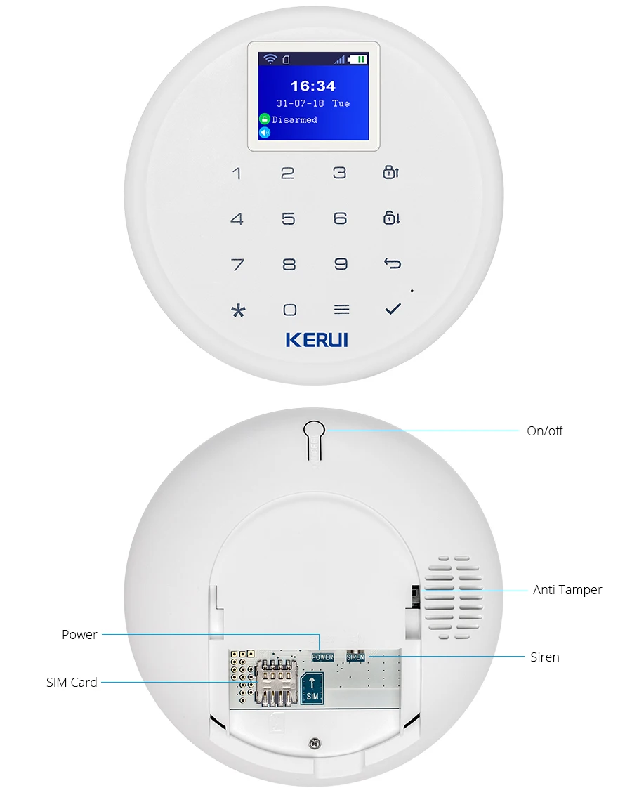 KERUI 433 МГц W17 Беспроводная GSM Wi-Fi сигнализация Домашняя безопасность защита от взлома IOS Android приложение дистанционное управление массаж вызов Push сигнализация комплект