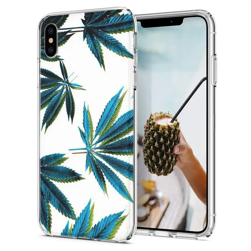Мягкий чехол для телефона iPhone 6 7 XS Max чехлы из ТПУ цветной пейзаж табак лист Fundas X XR