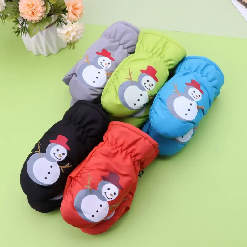 Children Winter Warm Gloves Boys Girls Waterproof Windproof Non-slip Snow Mittens Extended Wrist Skiing Sports Gloves