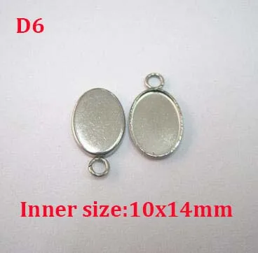 D6 10 шт., нержавеющая сталь, пустая рамка, поднос, кабошон, ободок, сердце, овальная форма капли воды, серьги, кулон, камея для рукоделия, ювелирное изделие - Цвет: D6