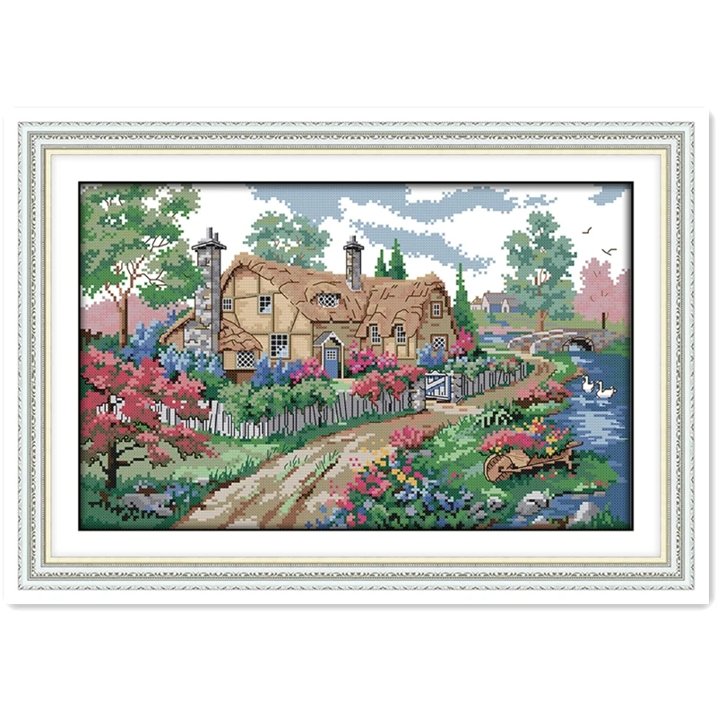 Набор для вышивки крестиком домик в стране 8 шт.|counted cross stitch|counted stitch patternscross set |