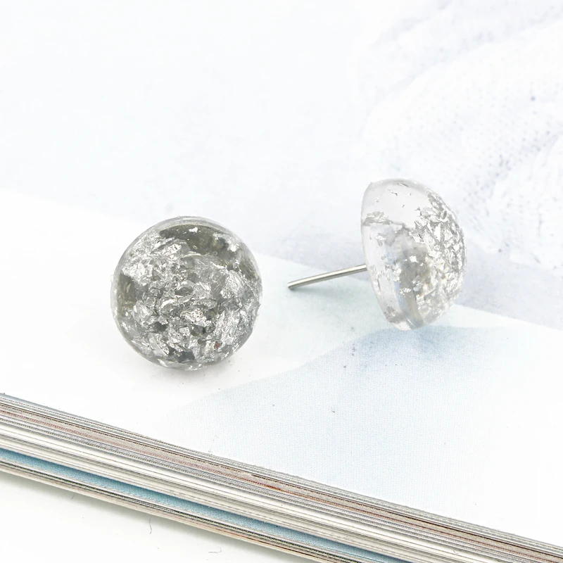 Dayoff корейские огромные круглые серьги-гвоздики с эпоксидной смолой Женские