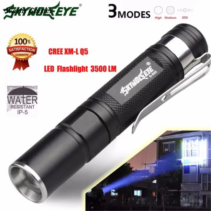 Теплый угол LM Высокое качество Мини 3500LM масштабируемый CREE Q5 светодиодный фонарик
